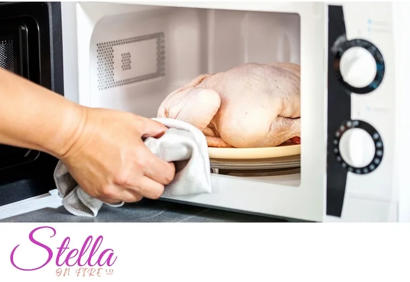 Defrosting meats using microwave
