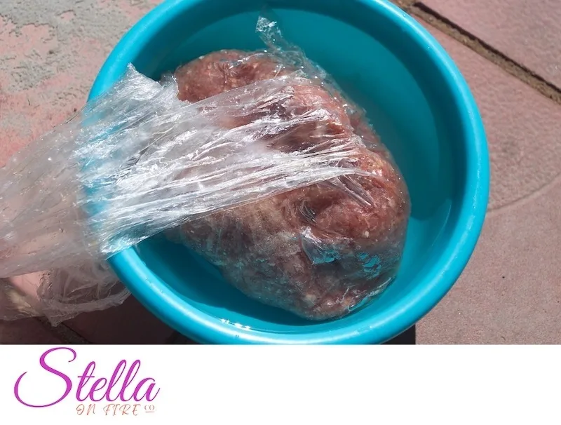 defrosting meat using water
