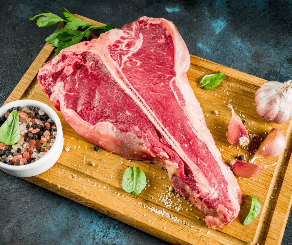 T-bone steak raw